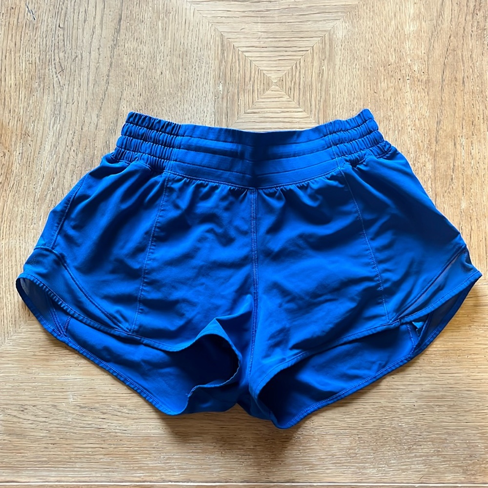 Blue lululemon hotty hot shorts
